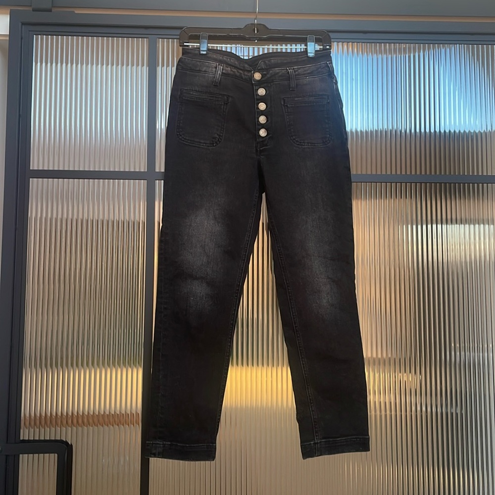 Pilcro high-rise slim black jeans